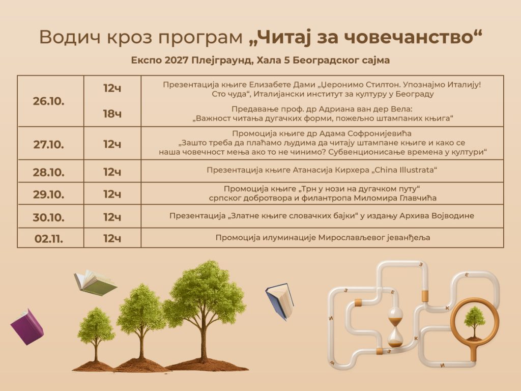 Čitaj za čovečanstvo – satnica programa u Ekspo 2027 Plejgraundu