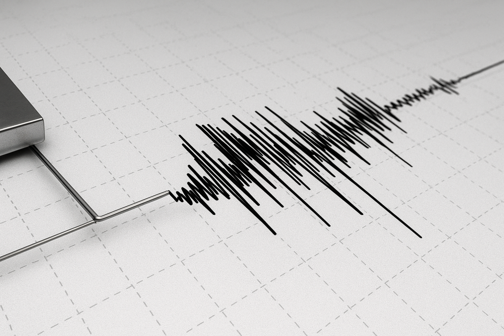 Zabeleženi seizmički talas na papiru zemljotres