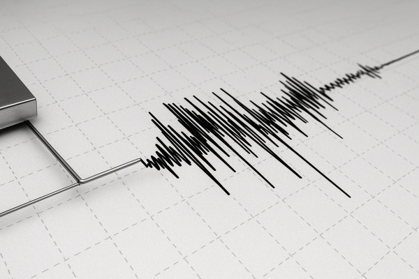 Zabeleženi seizmički talas na papiru zemljotres